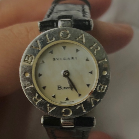 BLACK LEATHER BVLGARI WATCH - Picture 2 of 3